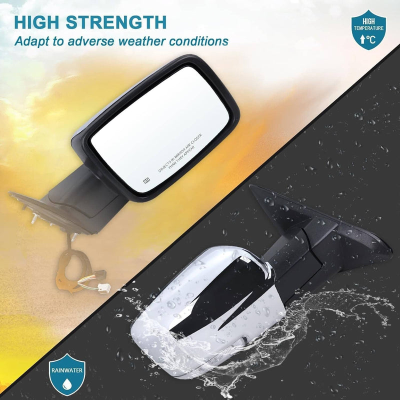 Chrome Power Folding Heated Right Mirror LED Signal for 2013-2019 Dodge Ram 1500