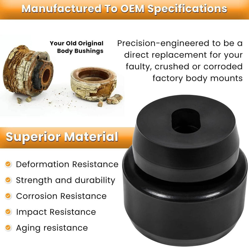 7-141 Body Cab Mount Bushing Kit for 1999-2014 Chevy Silverado 1500 GMC Sierra
