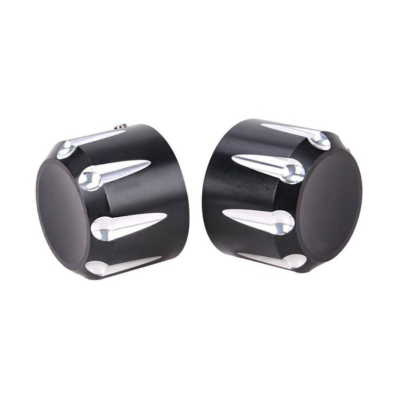 Axle Cap Nut Covers Black Thick Cut Front for Harley Touring Road Glide King
