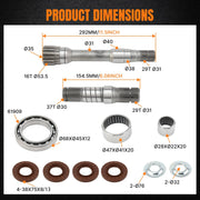 DURAFORCE Front Right Axle Intermediate Shaft Inner Shaft Kit for Dodge Ram 1500 2012-2022