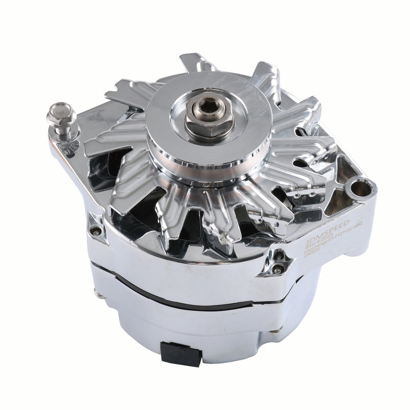 ADR0335-C Chrome Alternator for SBC BBC Chevy GM 1 Wire Street Rod High Output