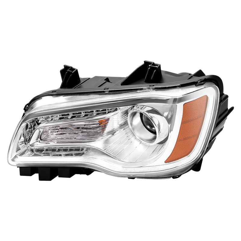 DURAFORCE Chrome Bezel LED DRL Headlight Headlamp Driver Side for Chrysler 300 2011-2023