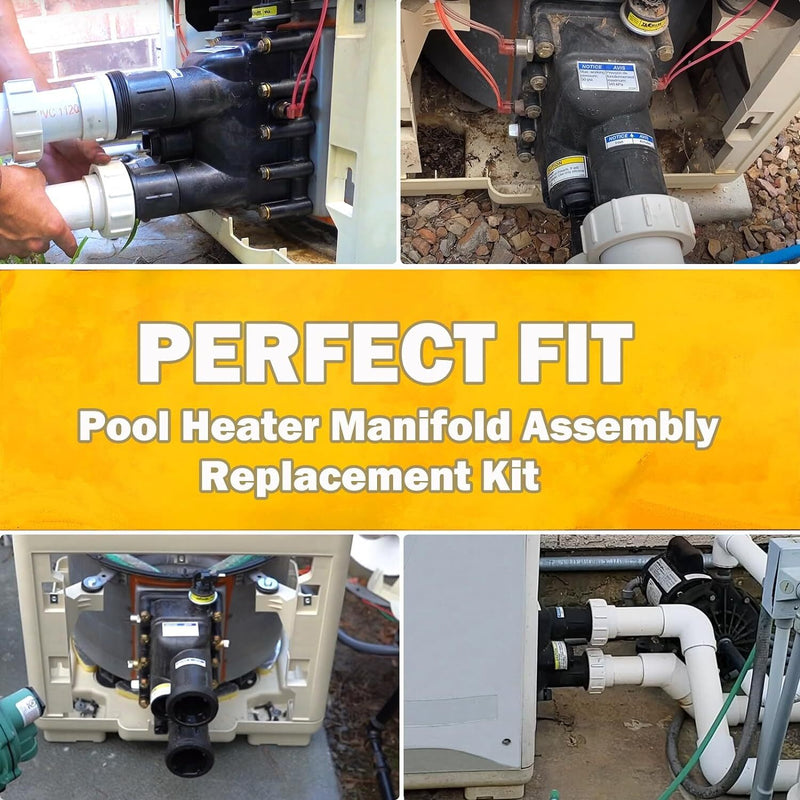 Pool Heater Manifold Assembly Replacement Kit for Pentair MasterTemp 300 400