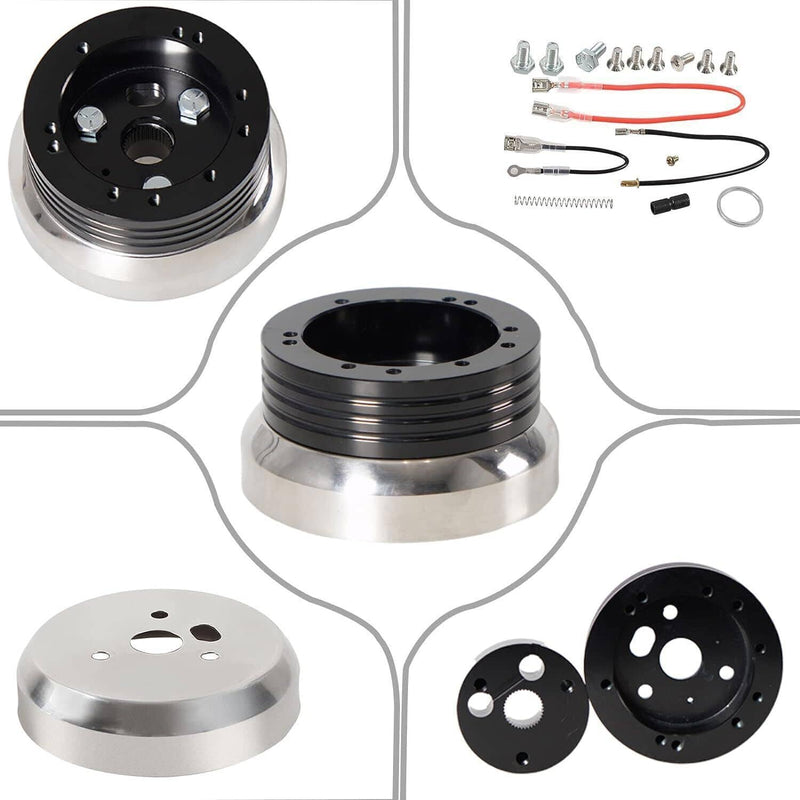 DURAFORCE 5 & 6 Hole Steering Wheel Hub Adapter for Chevy Flaming River Ididit GM Polished
