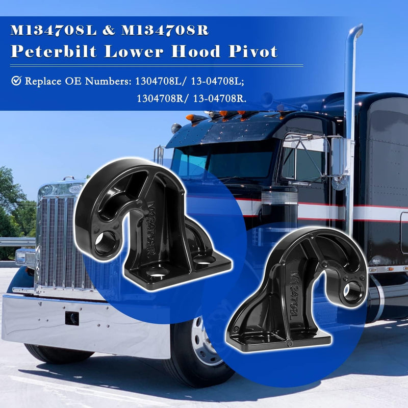 M134708L M134708R Lower Hood Pivots Pair for Peterbilt 379 378 377