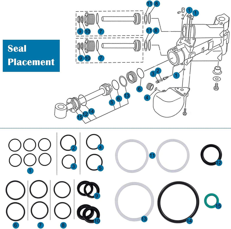 115225FS Tilt Trim Seal Kit for Yamaha 115HP 150HP 175HP 200HP