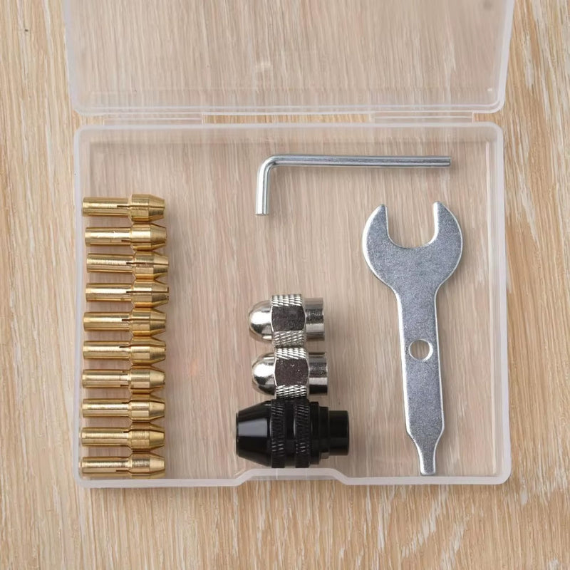 15PCS Drill Chuck Collet Set 0.8 3.2mm Shank Replacement for Dremel Rotary Tool