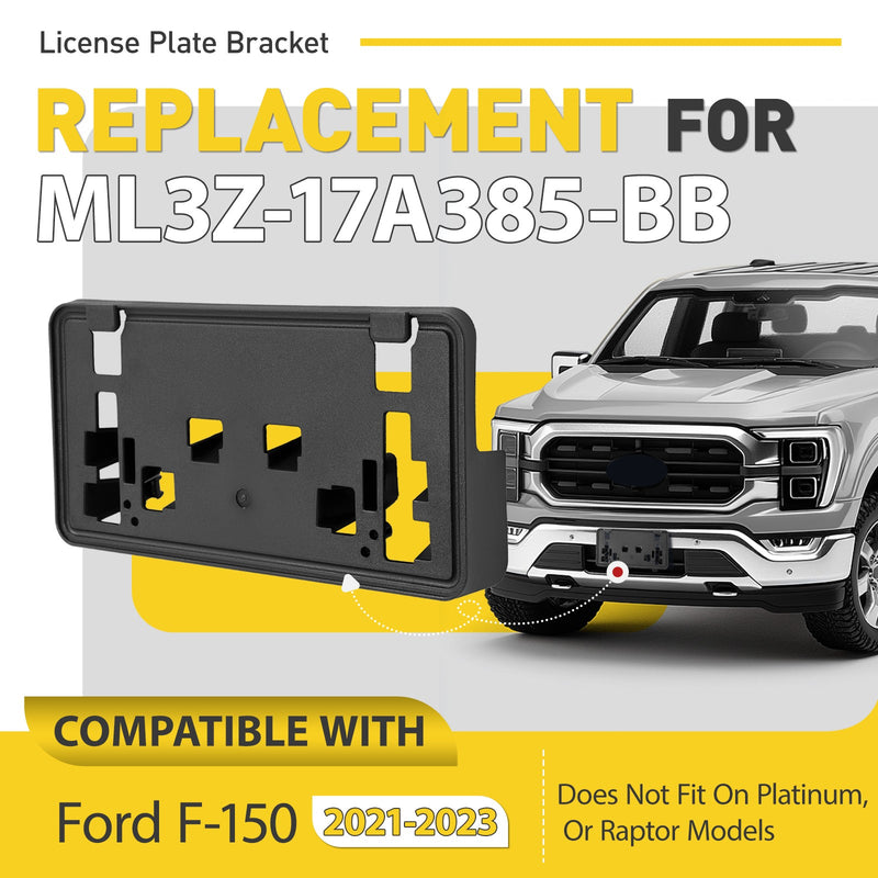 ML3Z-17A385-BB Front License Plate Bracket Frame Holder for Ford F150 2021-2023