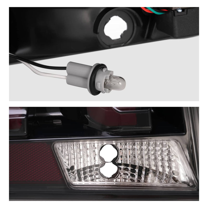 DURAFORCE LED Tube Signal Brake Lamps Smoked Tail Lights for Ford Mustang 2005-2009 Pair