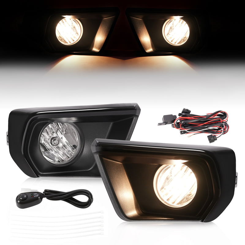 Clear Fog Light for Chevy Colorado 2021-2022 With Bezel Relay Switch Bulb Pair