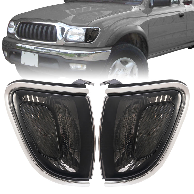 Smoke Lens Chrome Trim Corner Lights Lamps for Toyota Tacoma 2001-2004 Pair