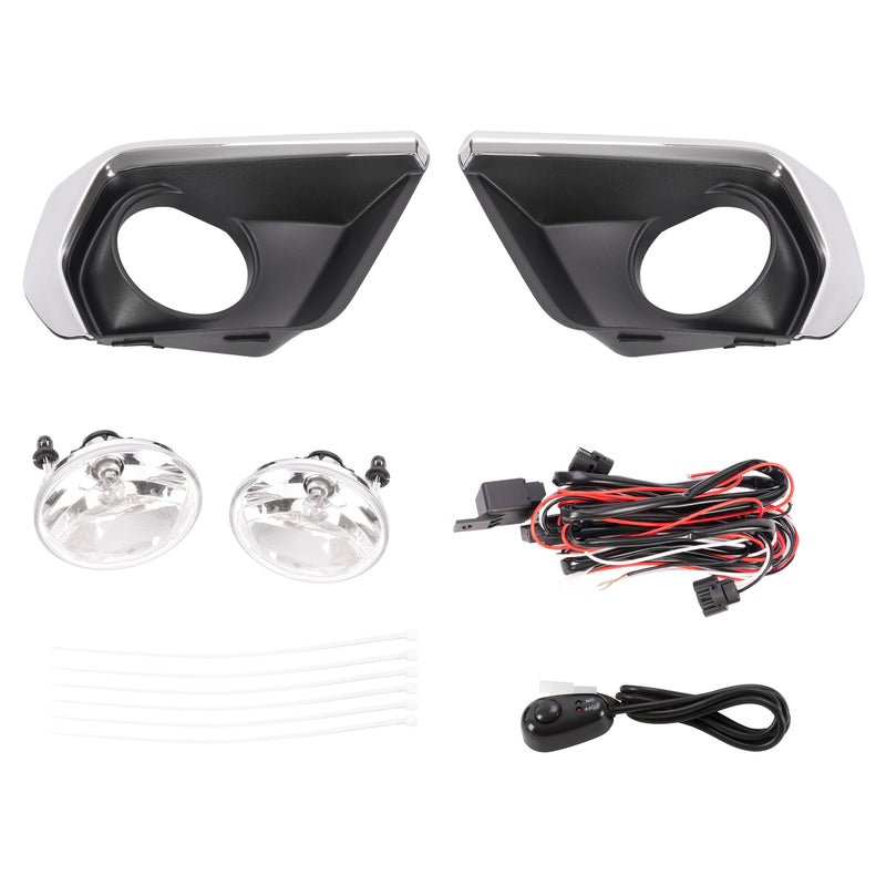 Clear Fog Lights with Chrome Bezel Wires Switch for Chevrolet Colorado 2021-2022