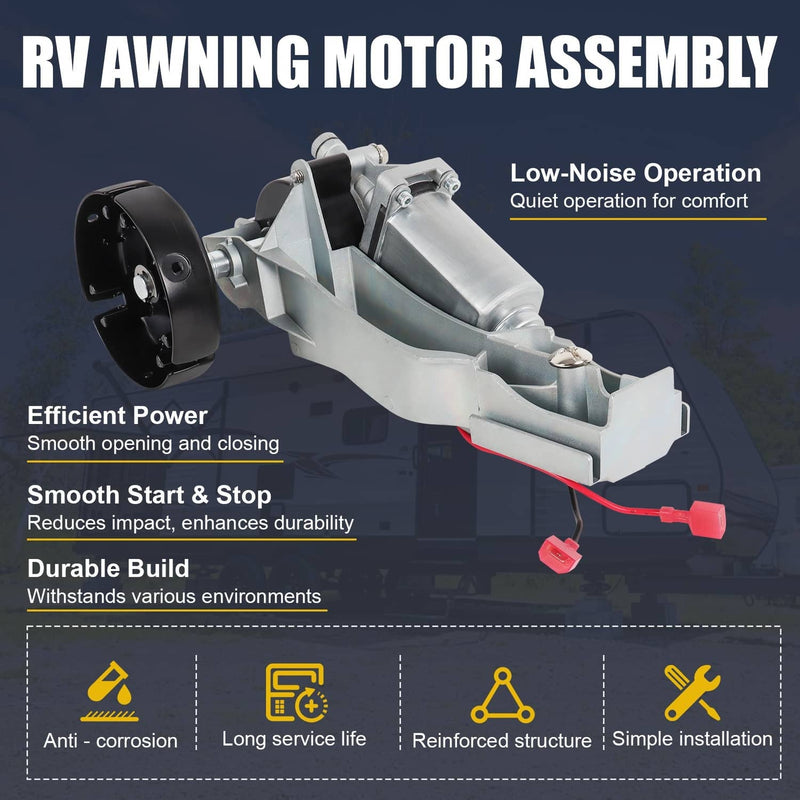 R001326BLK RV Awning Motor Drive Repair Kit Assembly for Carefree Travel'R Patio