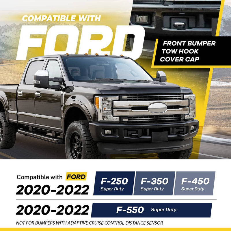 DURAFORCE Tow Hook Cover Bezel Short LH RH for Ford F250 F350 F450 F550 Super Duty 2020-22