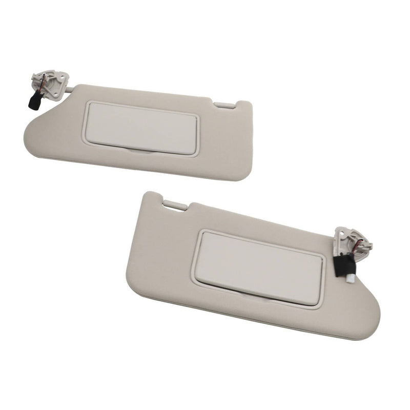 Pair Gray Sun Visors w/ Lighted Set for 2013-2018 Nissan Altima 2.5L 3.5L