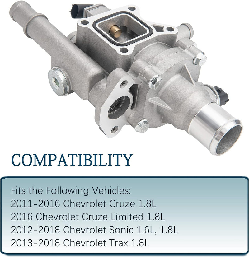 Aluminum Thermostat Housing Assembly for 2011-2018 Chevrolet Cruze Sonic 1.8L