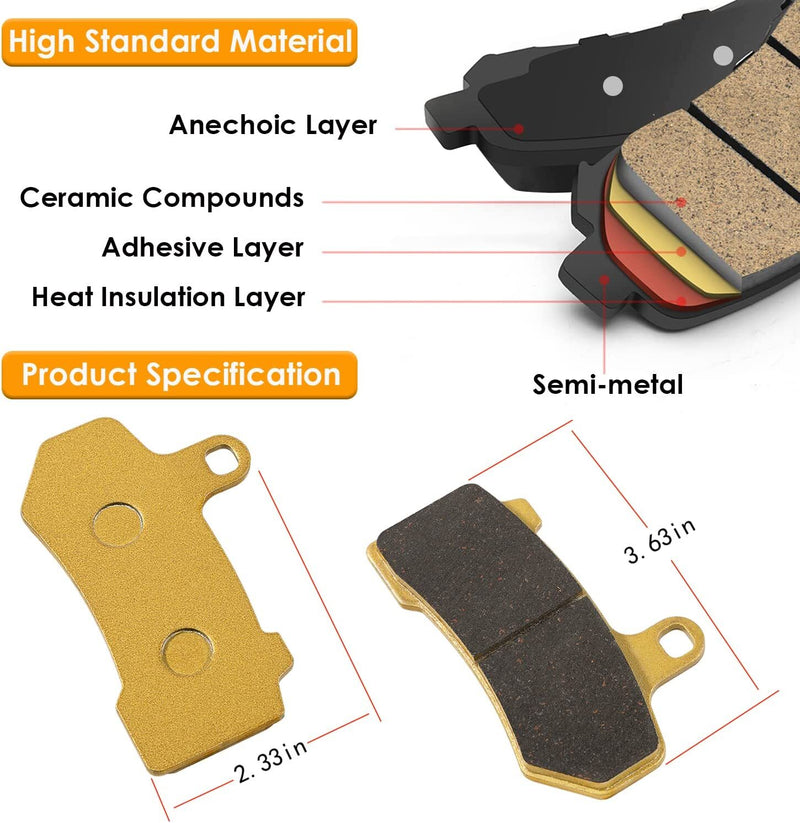 Front Rear Ceramic Brake Pads for Harley Davidson FLHX Street Glide 2008-2015