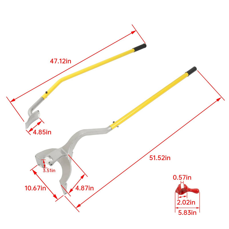DURAFORCE Tire Changer Mount Demount Tool for Tubeless Truck 17.5 to 24.5 Powder Coated