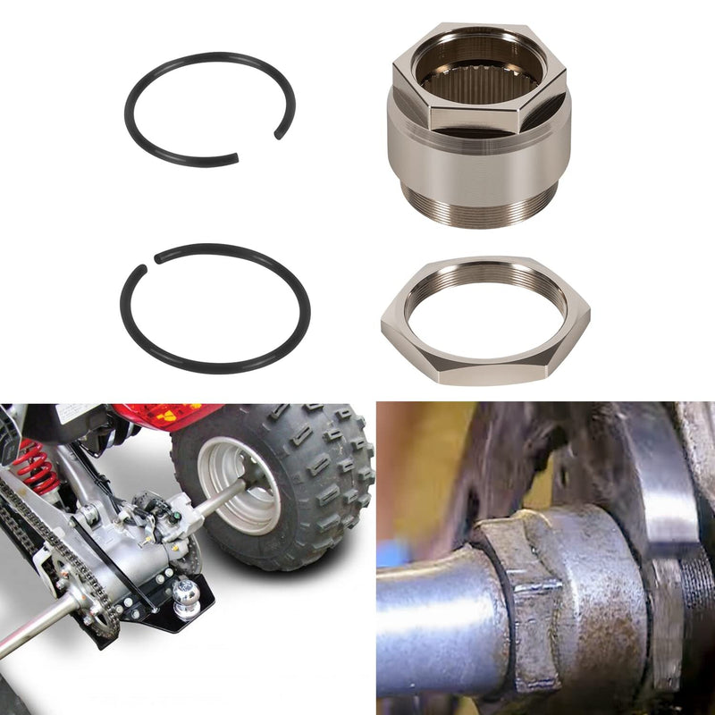 Rear Axle Lock Jam Sleeve Nut and Clips Kit for Honda TRX400X TRX400EX 450R 450