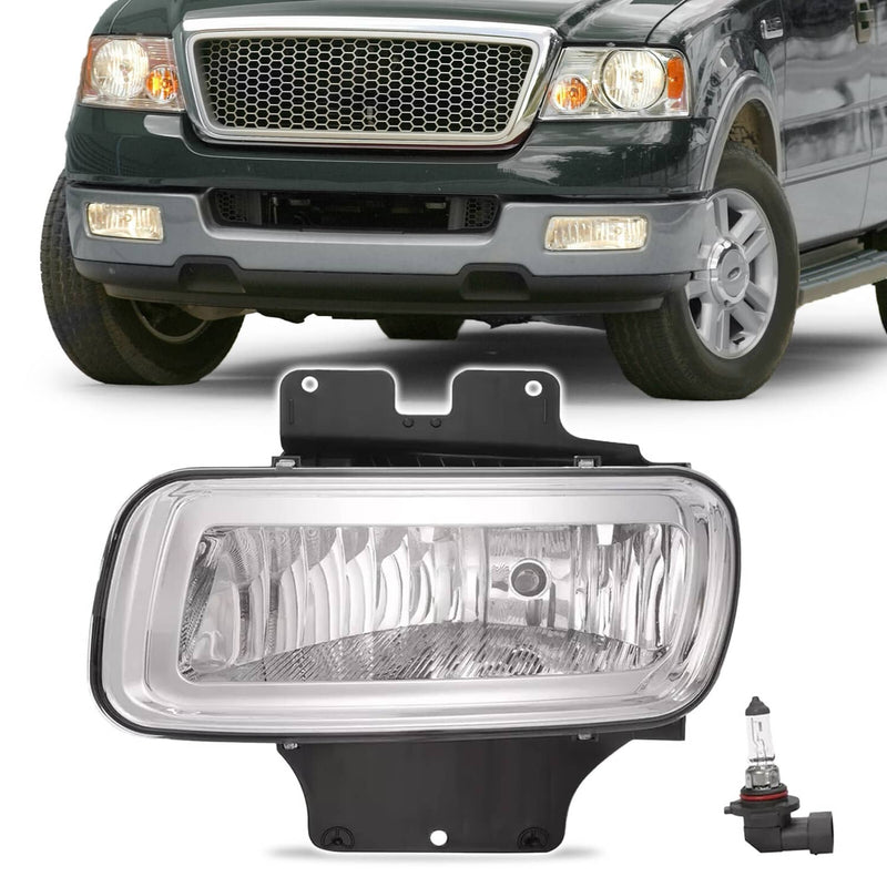 DURAFORCE Left Clear Lens Fog Light for Ford F150 LH 2004-2006 To 8-8-05 Bracket Bulb