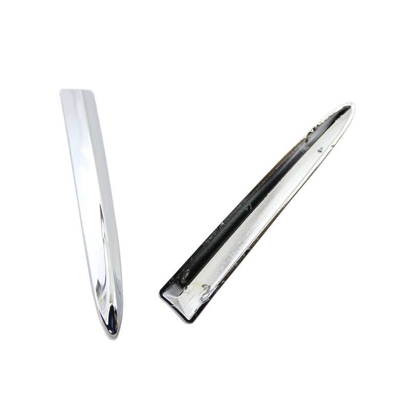 Pair Chrome Front Bumper Upper Grill Moulding Trim for Fiat 500 2007-2015