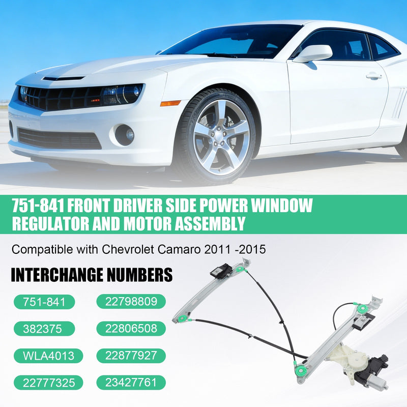 Power Window Motor and Regulator Assembly for Chevrolet Camaro 2011-2015
