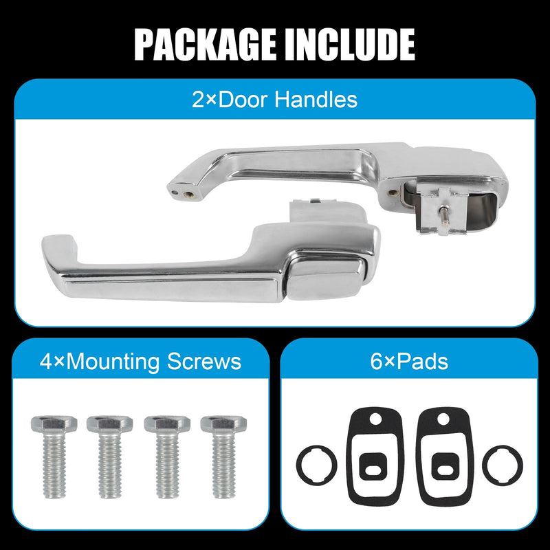 Chrome Outside Door Handles Pair for Chevy C/K 10 20 30 GMC C/K 15 25 1967-1972