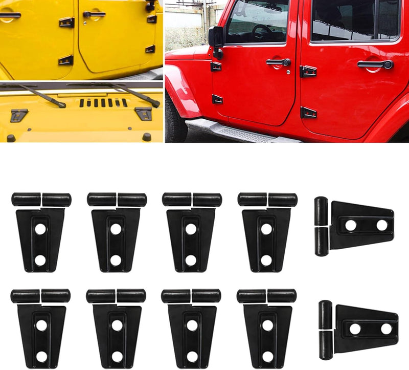Exterior Door Hinge Cover and Hood Hinge Trim for Jeep Wrangler JK JKU 2007-2017