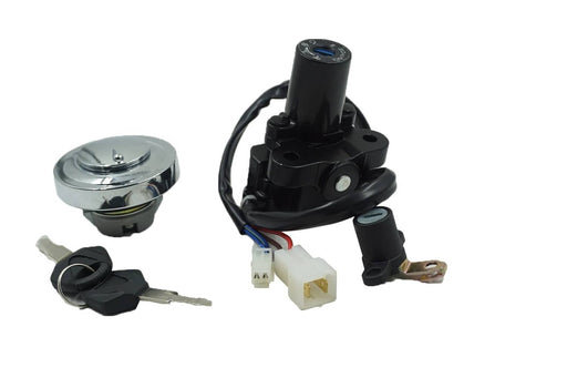 DURAFORCE Ignition Switch Fuel Gas Cap Cover Seat Lock Key for Yamaha XVS950 V Star 950