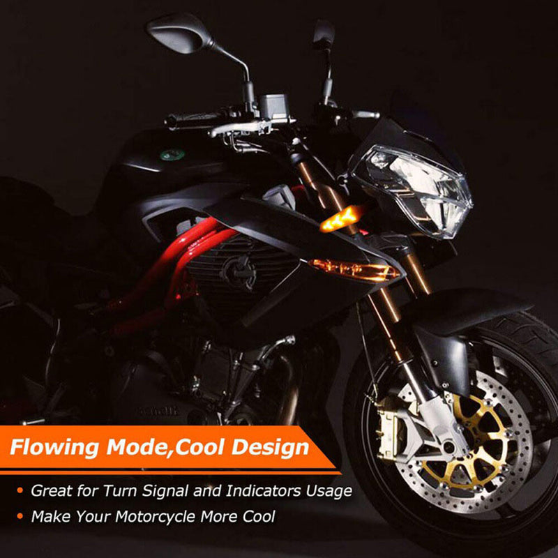 4pcs Universal LED Amber Turn Signal Blinker Light Indicators for Motorcycle Bik