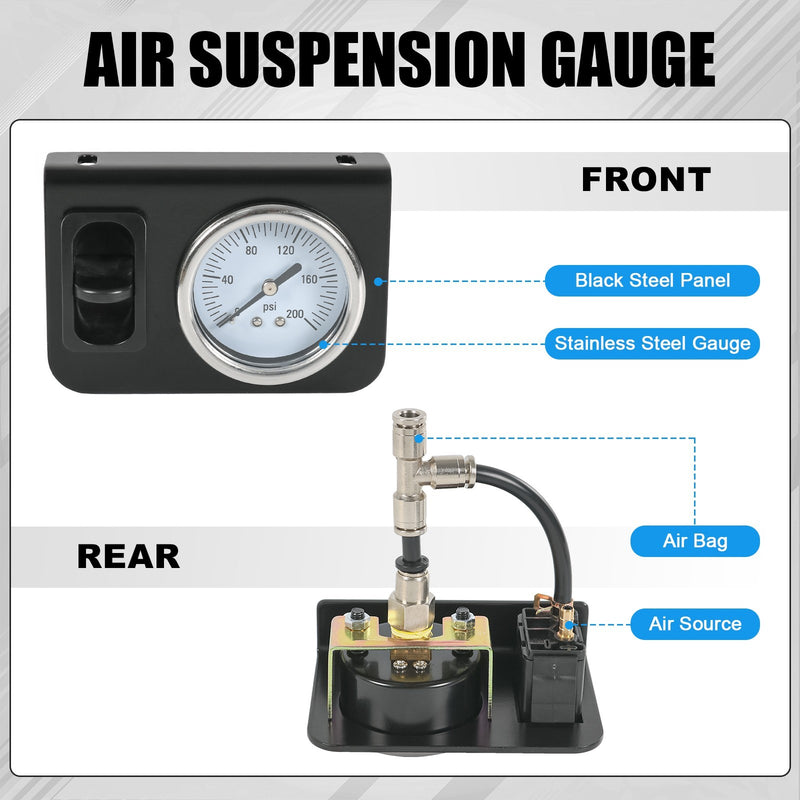 Single Air Gauge Control Kit for In-Cab Air Suspension System with Paddle Switch
