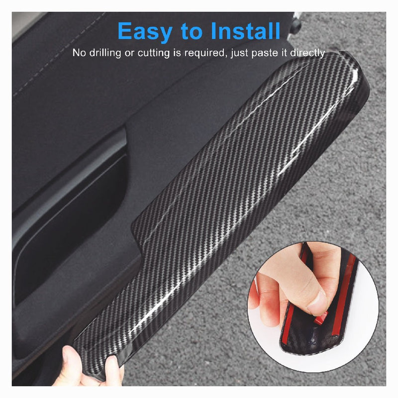 Carbon Fiber Interior Door Armrest Panel Trim Cover for Honda Civic 4x 2016-2020