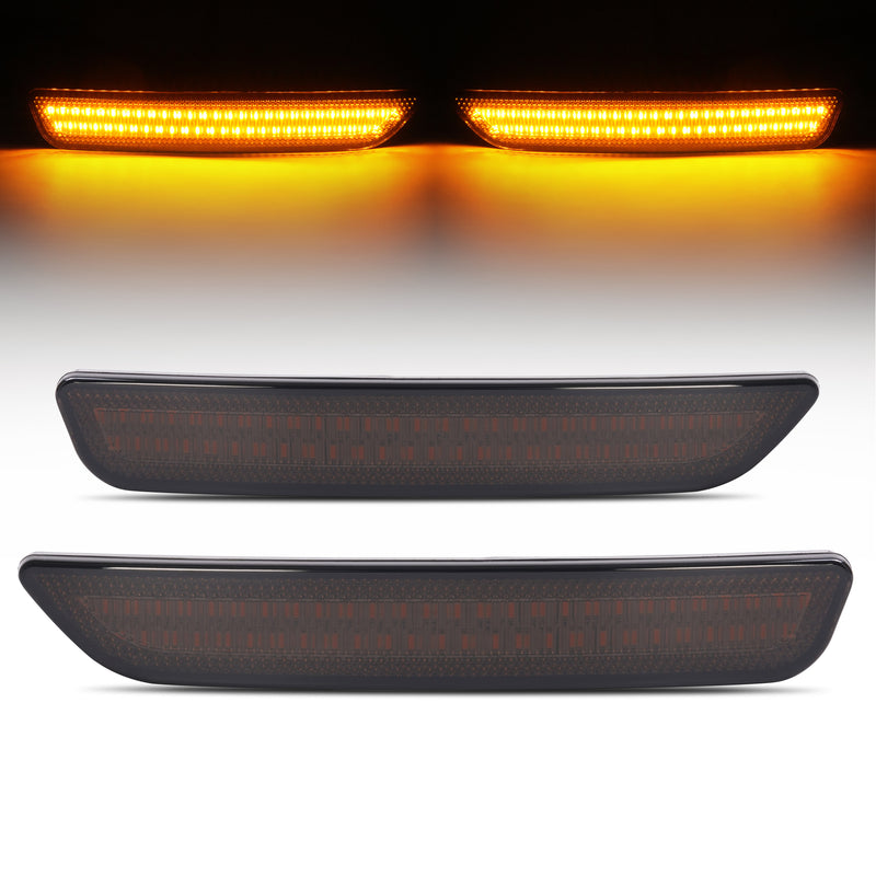 LED Bumper Side Marker Light Smoke Lens Amber for Ford Mustang 2010-2014 2X