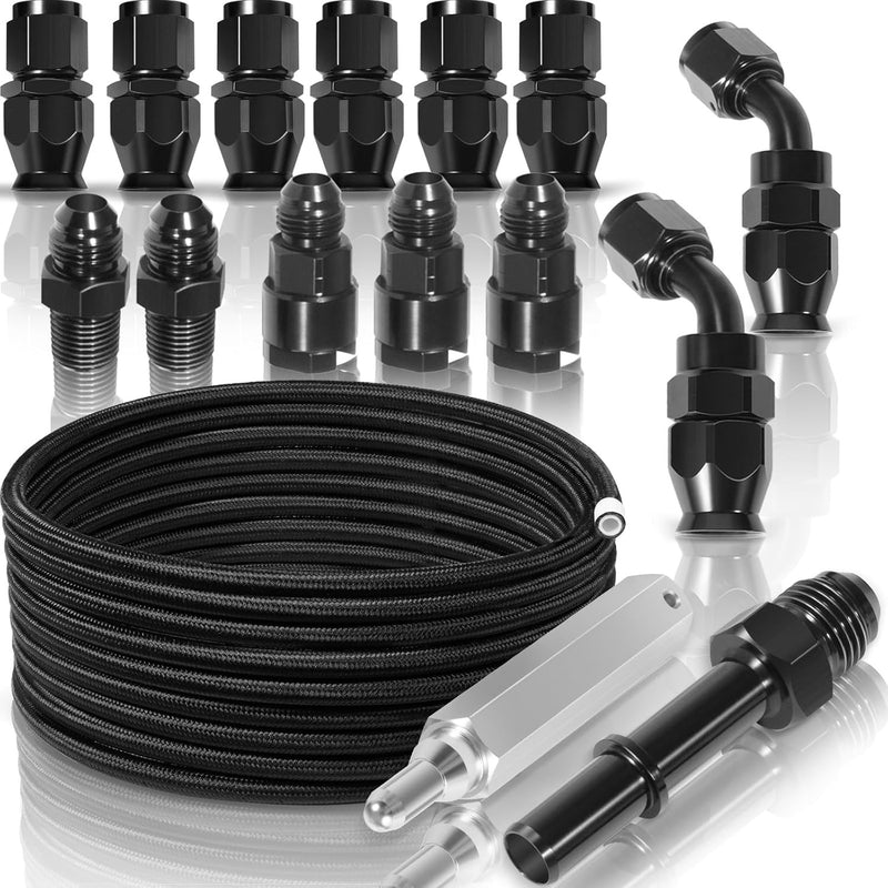 6AN PTFE Fuel Line Kit for LS Swap EFI E85 Turbo Oil Coolant Transmission 25FT