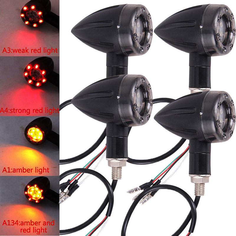 LED Turn Signal Indicators Dual for Sports Motorcycle Dirt Bike 4x Blinker