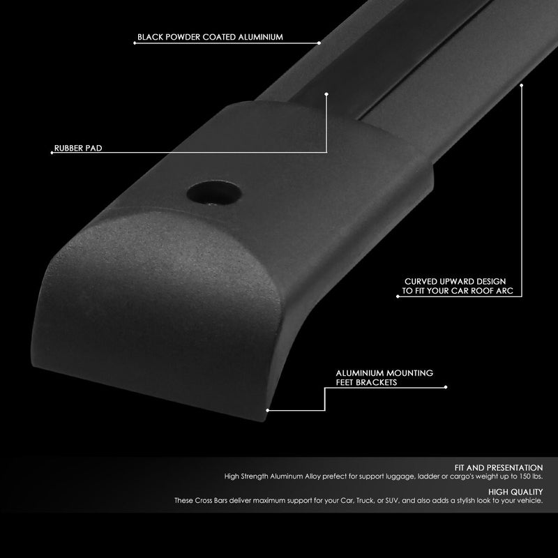 Aluminum Roof Rack Top Rail Cross Bar Pair for Honda Pilot 2003-2008