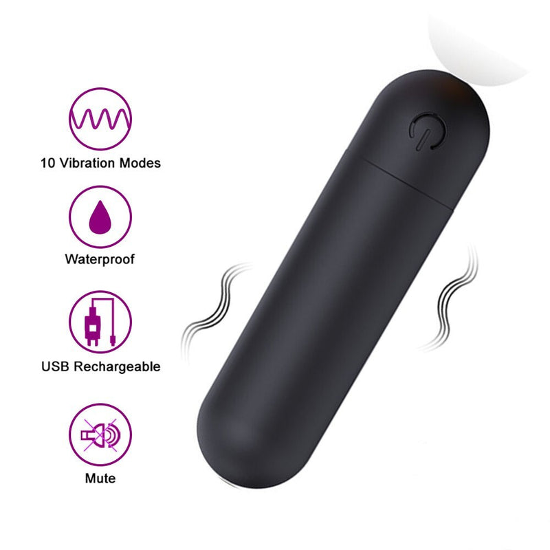Women Mini Powerful Bullet Shape 10 Speed Vibrating Neck Body Massage Personal