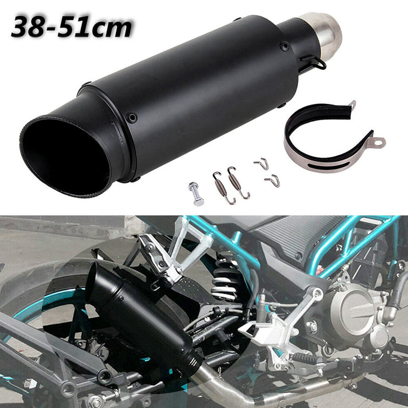 Universal Motorcycle Exhaust Muffler Tail Pipe Slip On DB Killer Black
