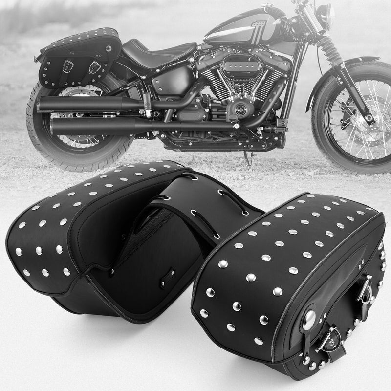 Saddle Bags Side Motorcycle Black for Harley Fatboy Heritage Softail Classic USA