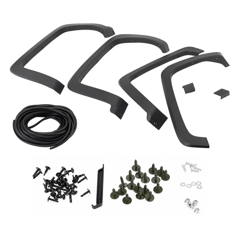 Fender Flares 4Pcs for Chevrolet Silverado 1500 2014-2018 Black Front Rear