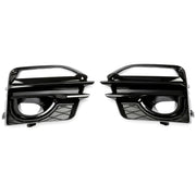 DURAFORCE For 2014-2017 Infiniti Q50 Sport Front Bumper Gloss Black Fog Lights Cover Bezel