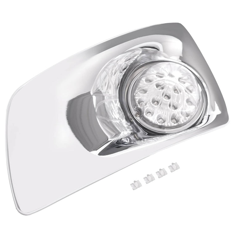 DURAFORCE Left LED Fog Light Lamp with Chrome Bezel Clear Lens for Kenworth T660 2007-2017