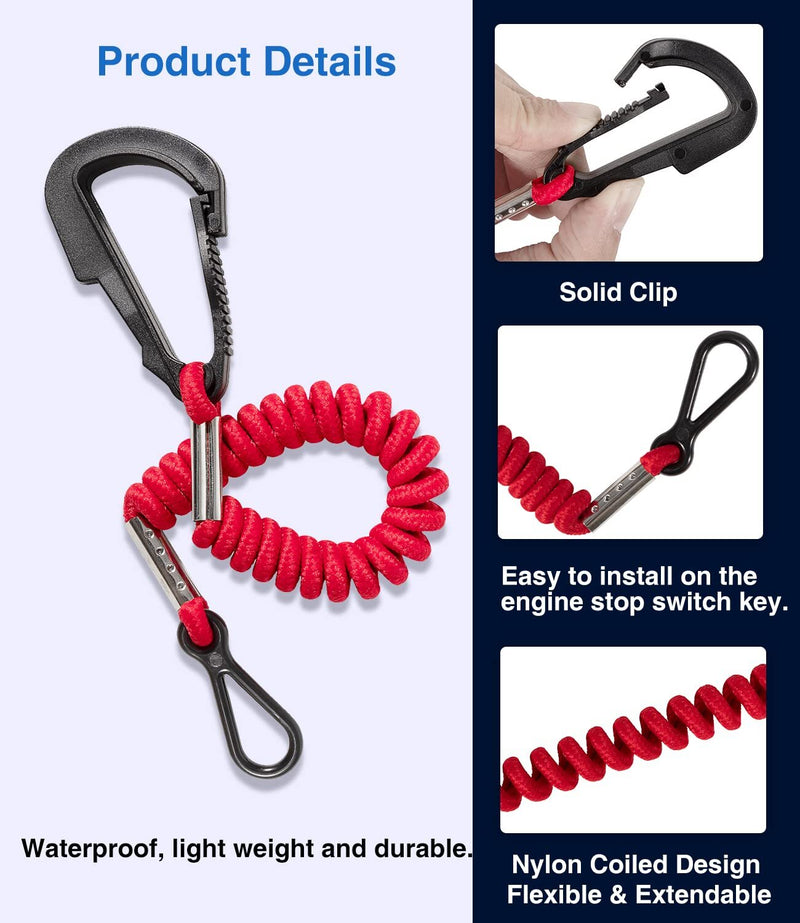 8M0092849 Boat Kill Switch Safety Lanyard for Mercruiser Mercury Outboard Motor
