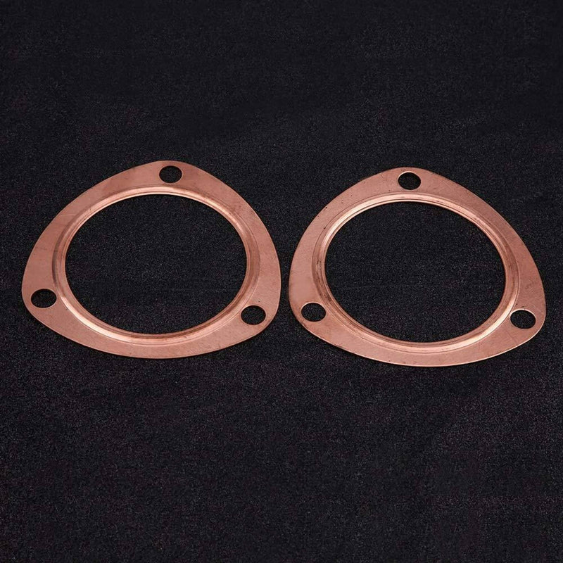3" Copper Header Exhaust Collector Gaskets Flanges Universal 3 Bolt 2Pcs