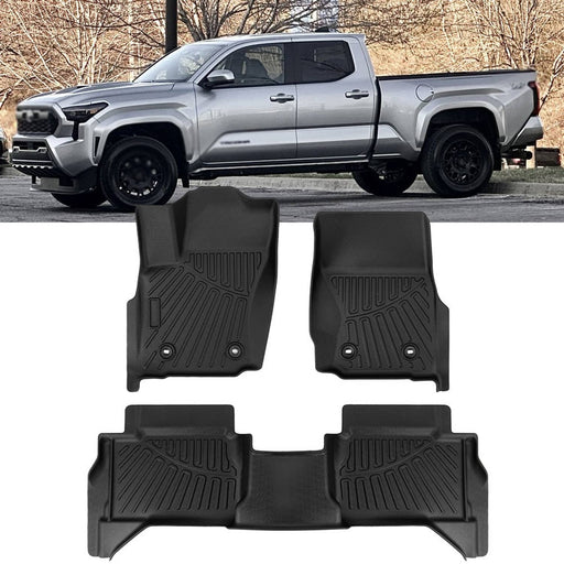 DURAFORCE 3D Molded TPE Floor Mats for Toyota Tacoma Double Cab 2024-2026 All Weather