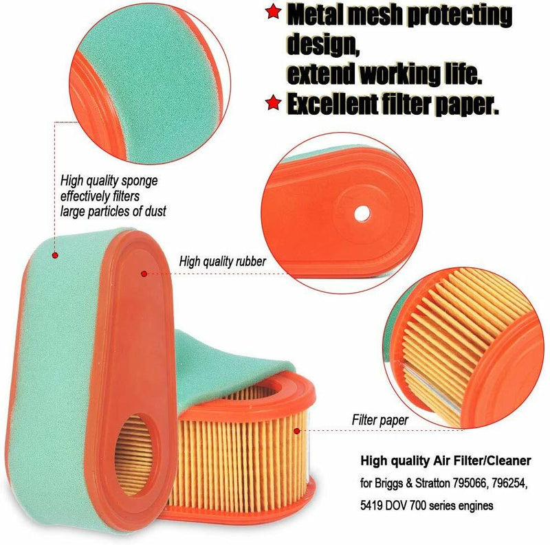 4240 Air Filter with Pre Filter for B and S 5419 5419K 795066 796254