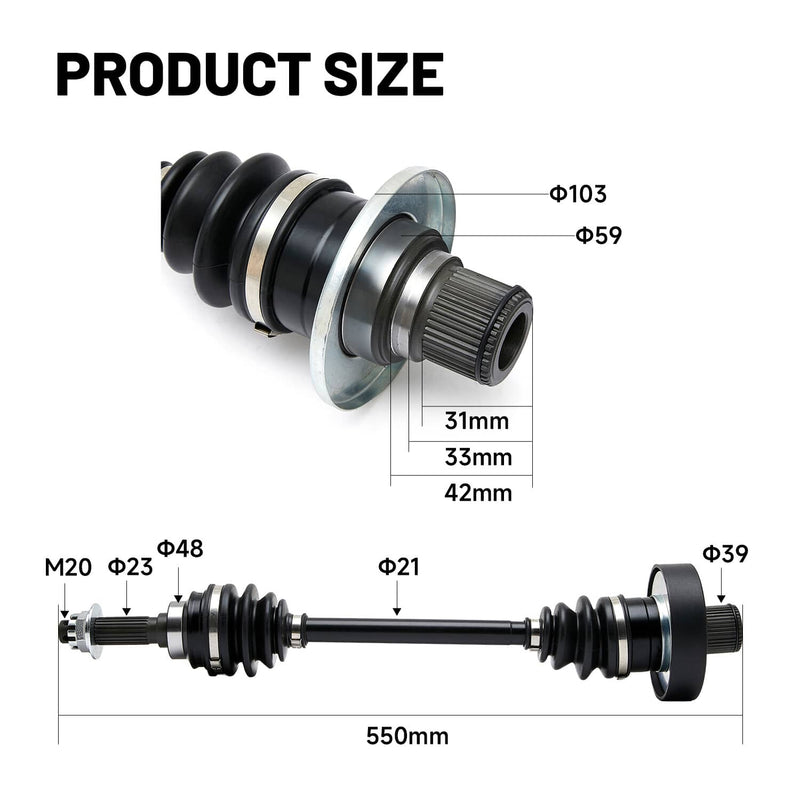 Rear Left & Right CV Axle Shaft for Suzuki King Quad LTA500XP 4x4 AXi EPS 09-17