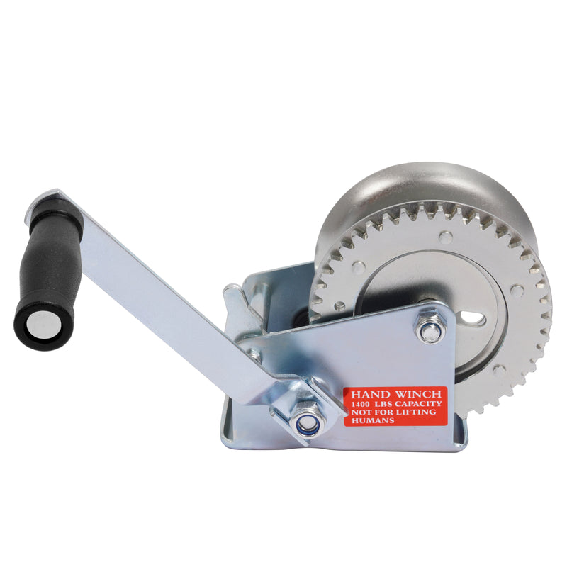 1400LBs Steel Horizontal Hand Pulling Ratchet Winch Galvanized for Boat Trailer