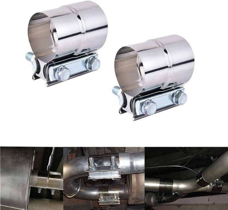 3 Inch Lap Joint Exhaust Band Clamp Muffler Sleeve Coupler Stainless Steel 2 Pie