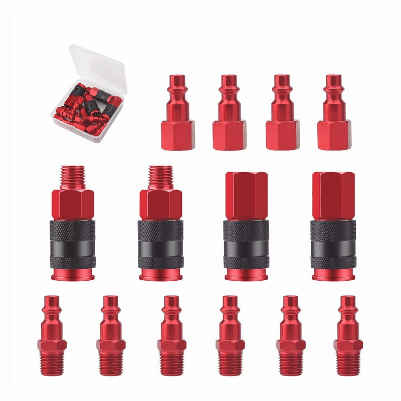 1/4 NPT Air Hose Fittings and Air Coupler Kit Aluminium Quick Connect Air Plug